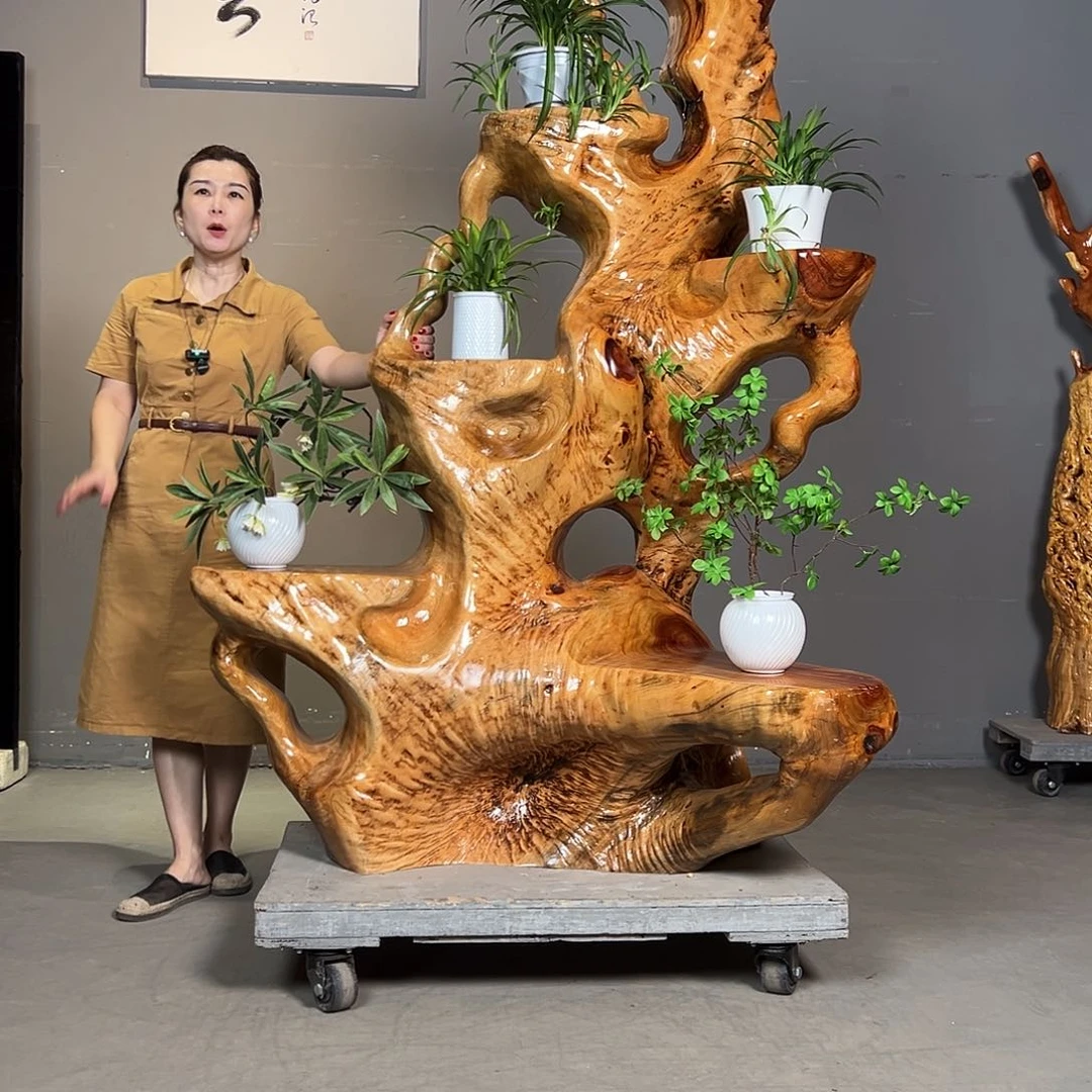 香樟木整体无拼接花架