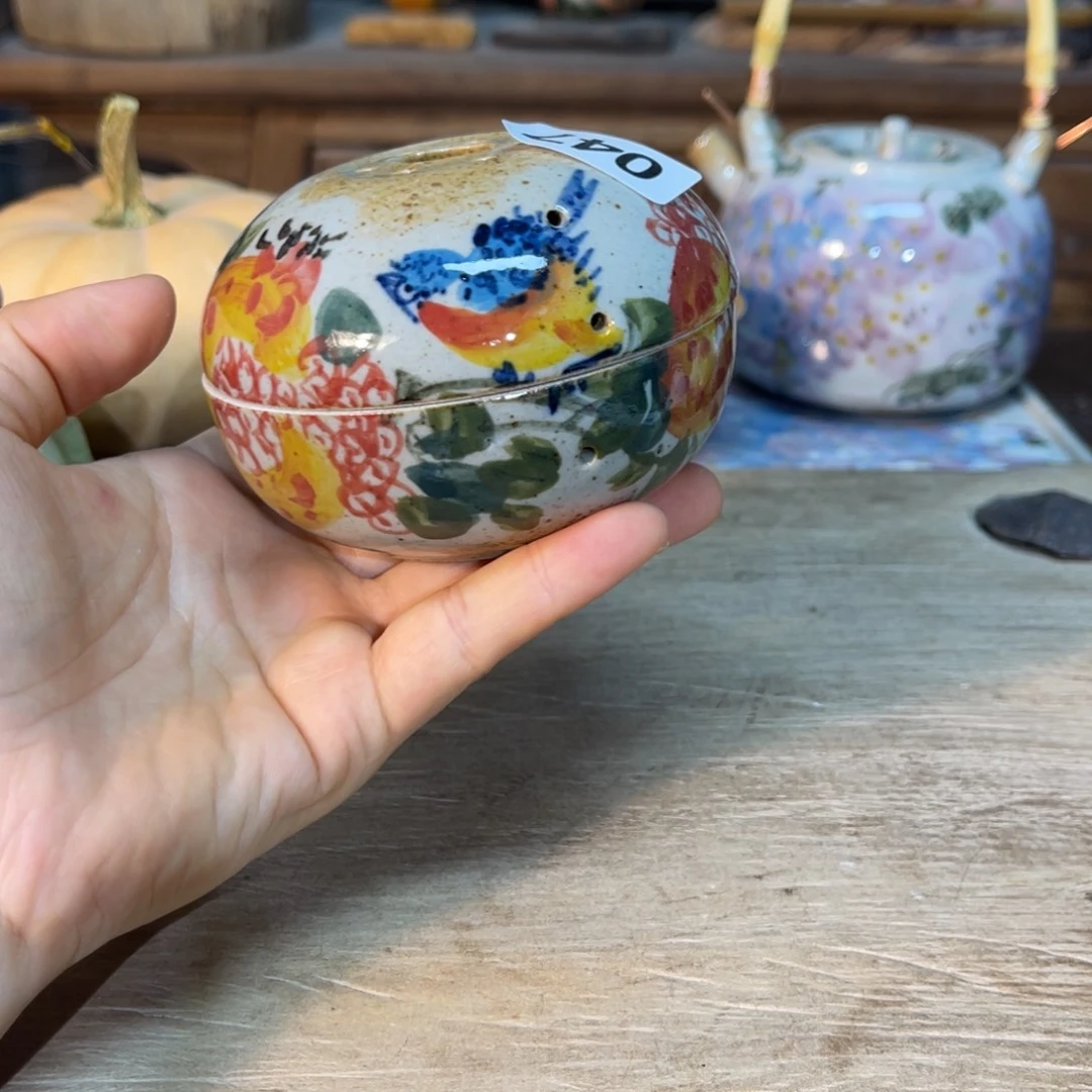 壶素浅陶瓷手绘手工