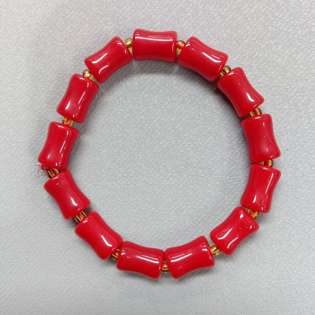 M378号-卡8mm红色竹节款手串