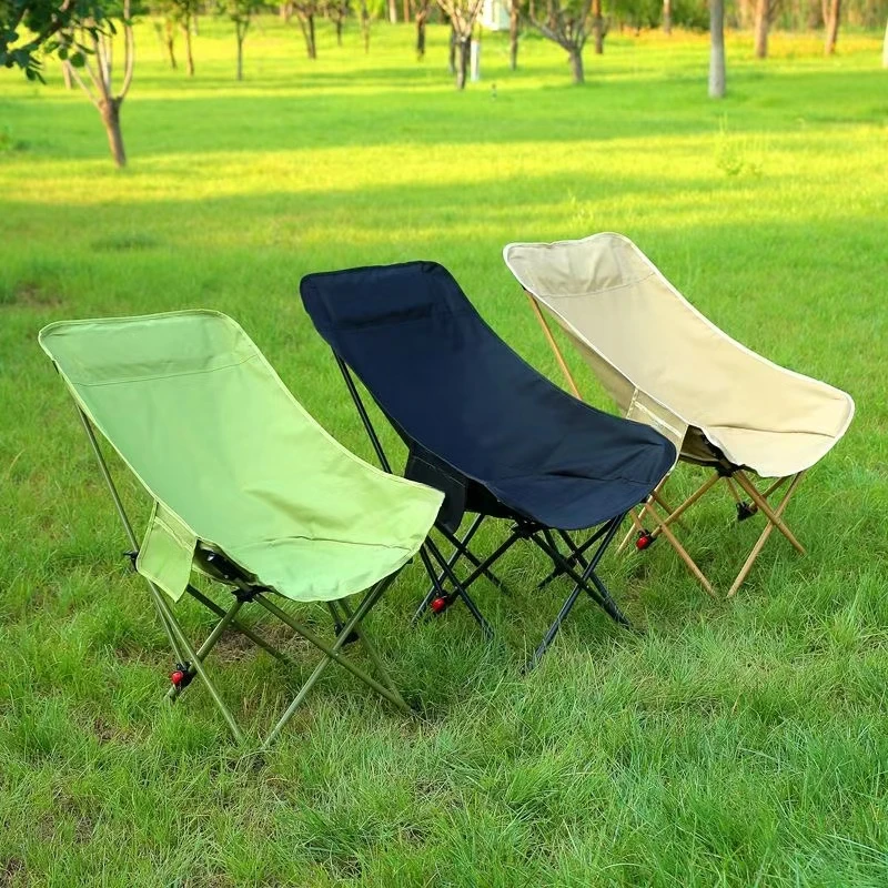 新款高背月亮椅舒适便携户外折叠椅新款升级多功能露营钓鱼椅子