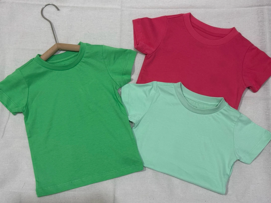 儿童夏季纯色短袖 90-160码