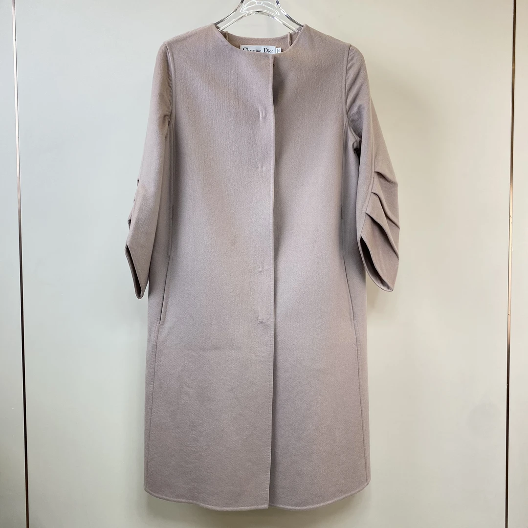99新 DIOR/迪奥 淡紫色羊毛大衣 38码 AA10099