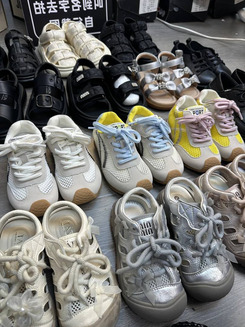 女童透气男布鞋老爹鞋夏季休闲鞋运动欧若精灵风夏季凉鞋