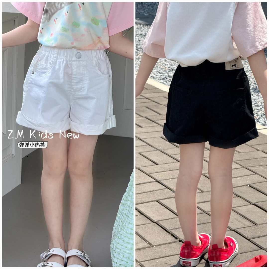 【弹弹小热裤】2025夏季儿童百搭超薄牛仔裤五分裤女童短裤N-65109