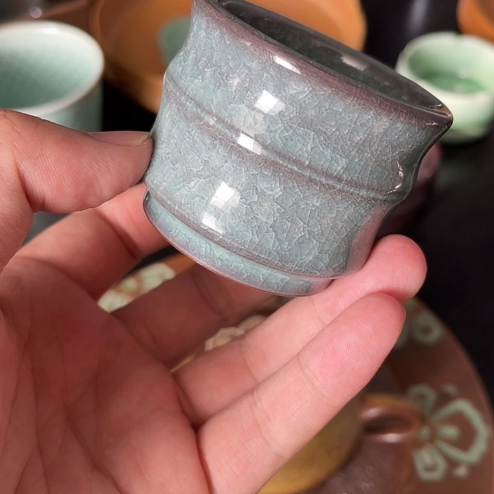 *****龙泉青瓷盖置兔子龙泉青瓷冰裂杯子