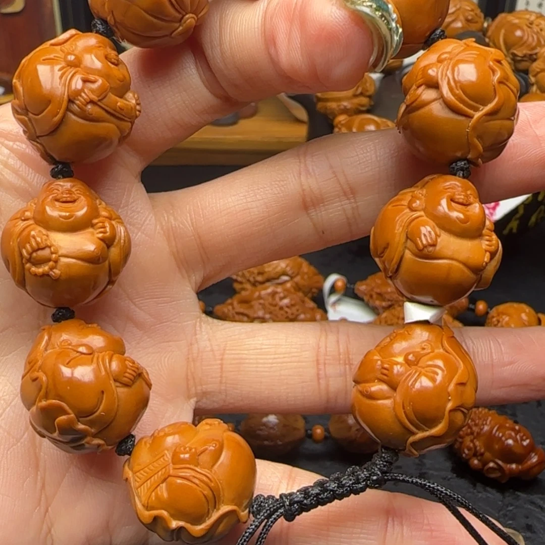 【闪购商品】手串/手链橄榄核荷叶弥勒