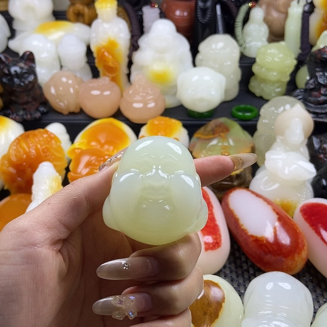 无花朵原石雕刻把件