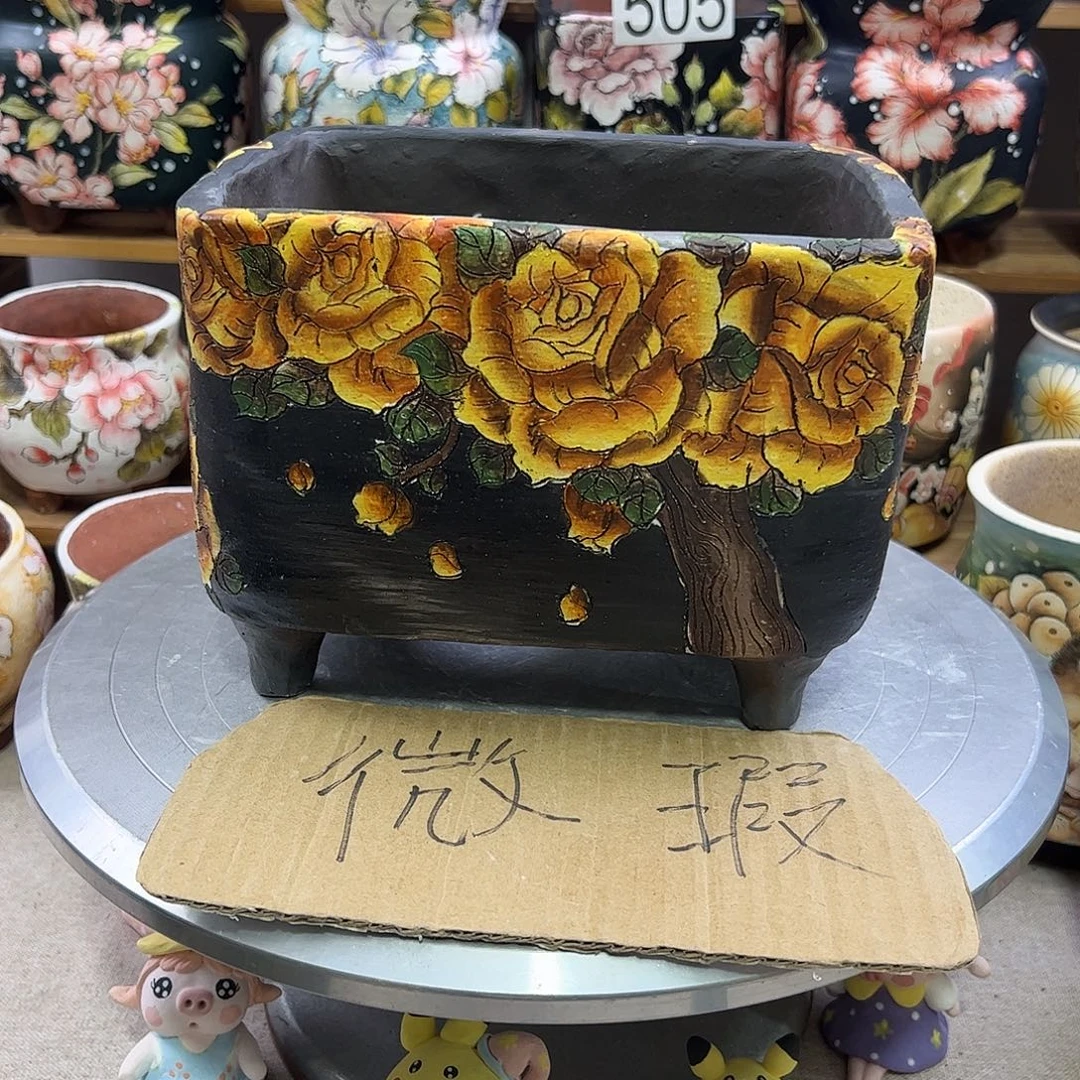 蒜****景德镇炫彩手绘景德镇陶瓷花盆