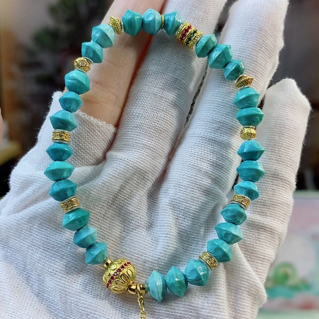 银S925镀金镶嵌绿松石珠宝奇石