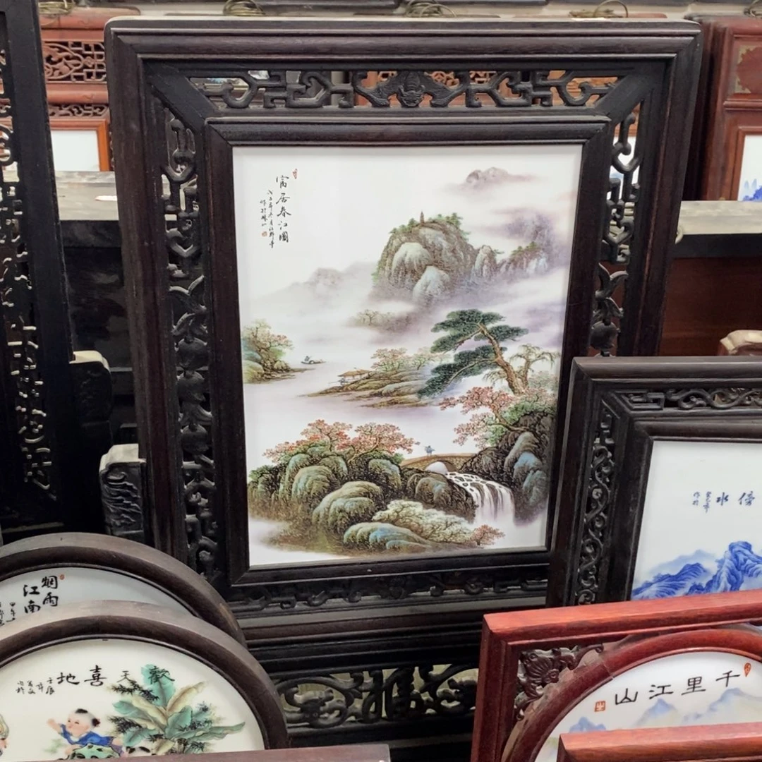 瓷68*45 景德镇瓷板画柴窑烧制