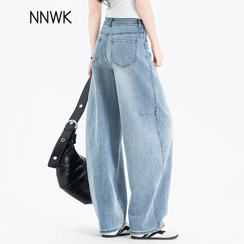 复古美式弯刀牛仔裤女2025秋冬新款宽松加绒显瘦哈伦休闲裤镰刀裤