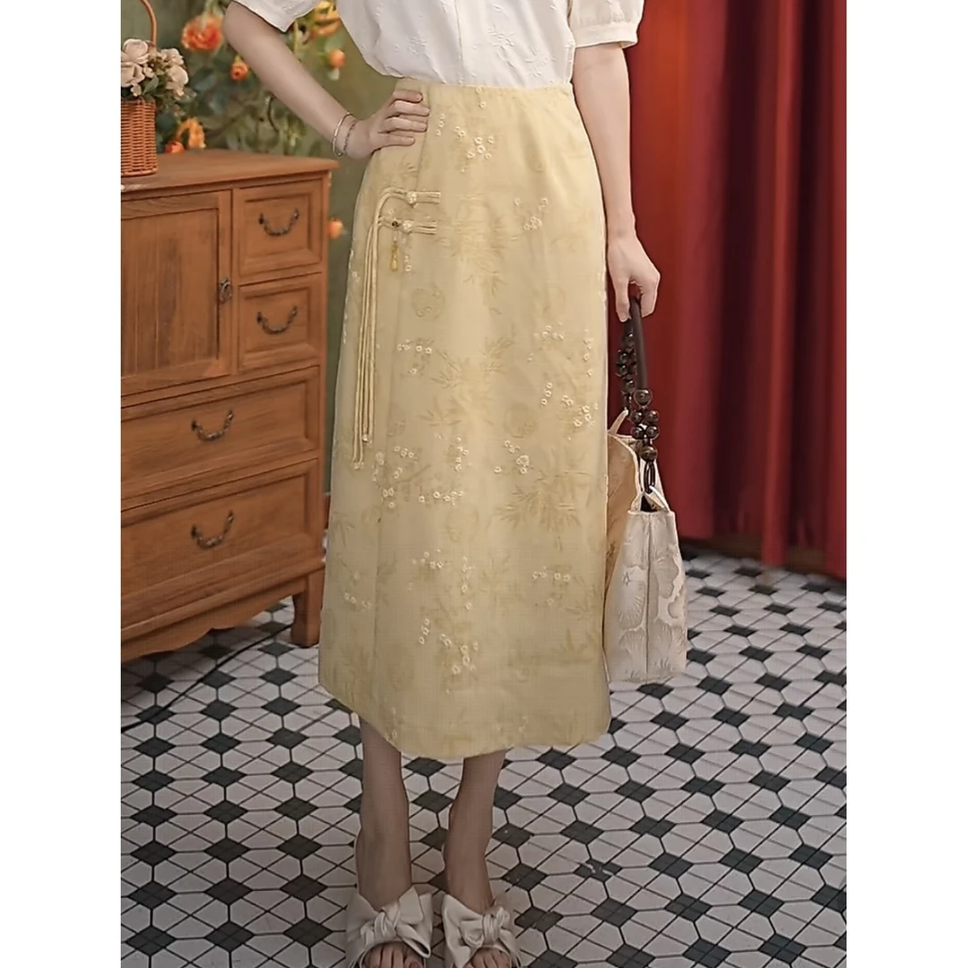 小小复古  25年新款气质高腰百搭显瘦时尚半身裙#4556