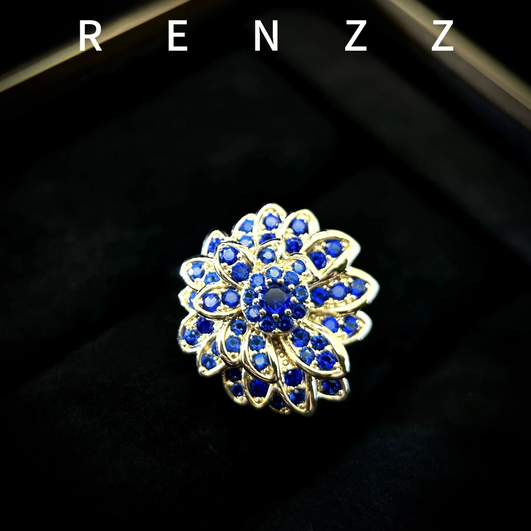 0148蓝色雏菊花磁吸扣