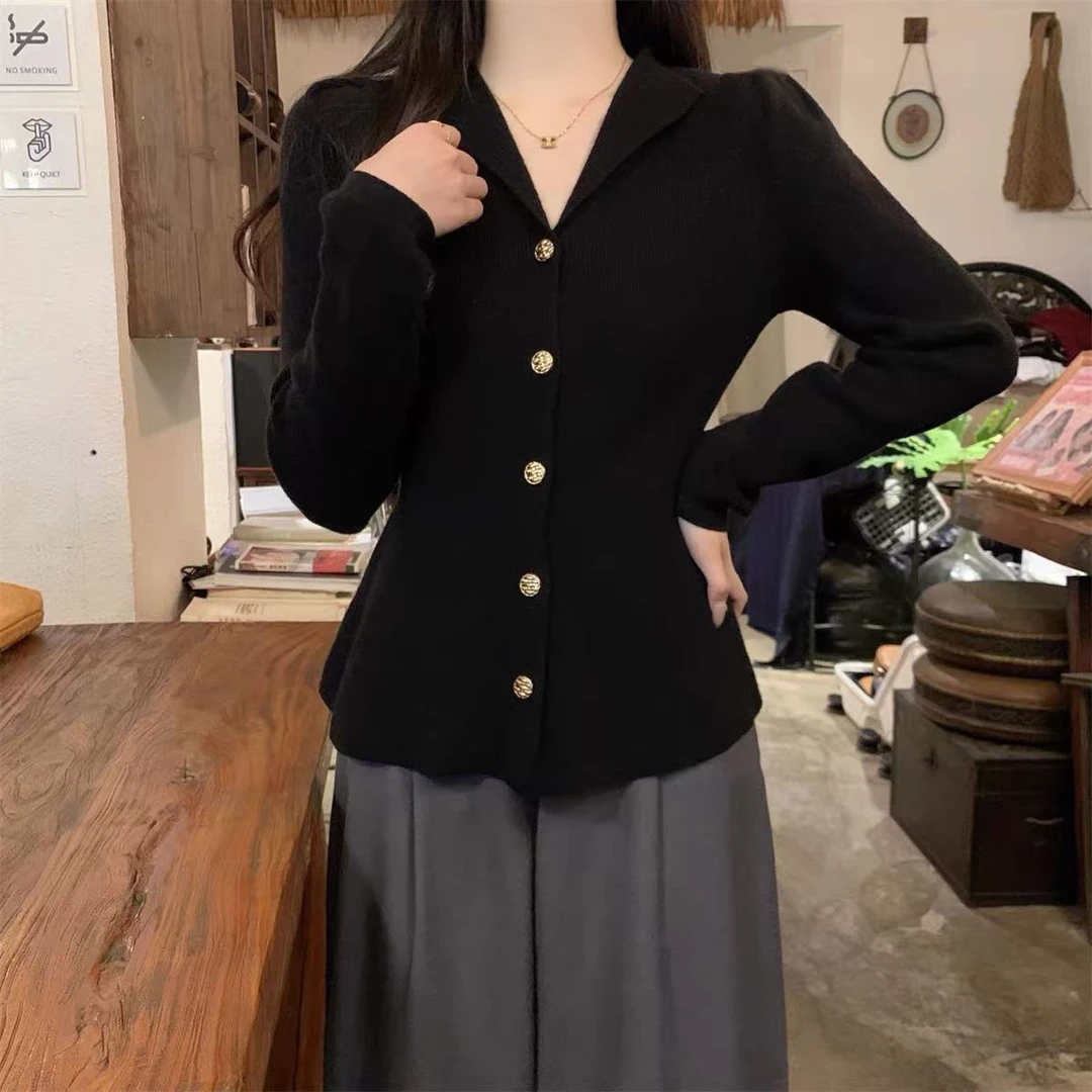 （冬日恋岛）大码女装胖MM秋冬新款减龄荷叶边下摆针织衫女时尚翻领