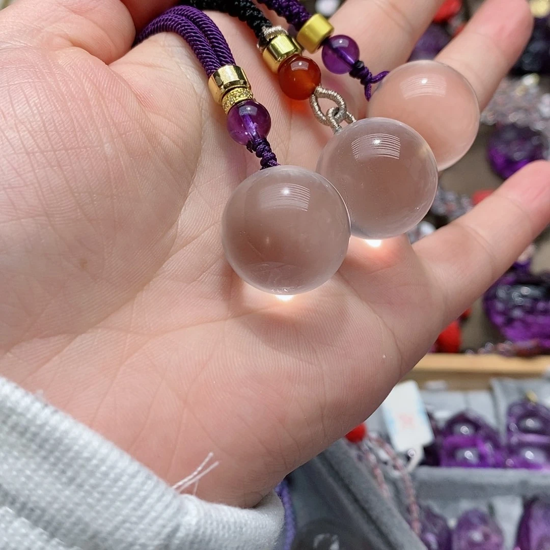 水晶吊坠(赠链)未镶嵌白水晶圆珠吊坠卡21-22