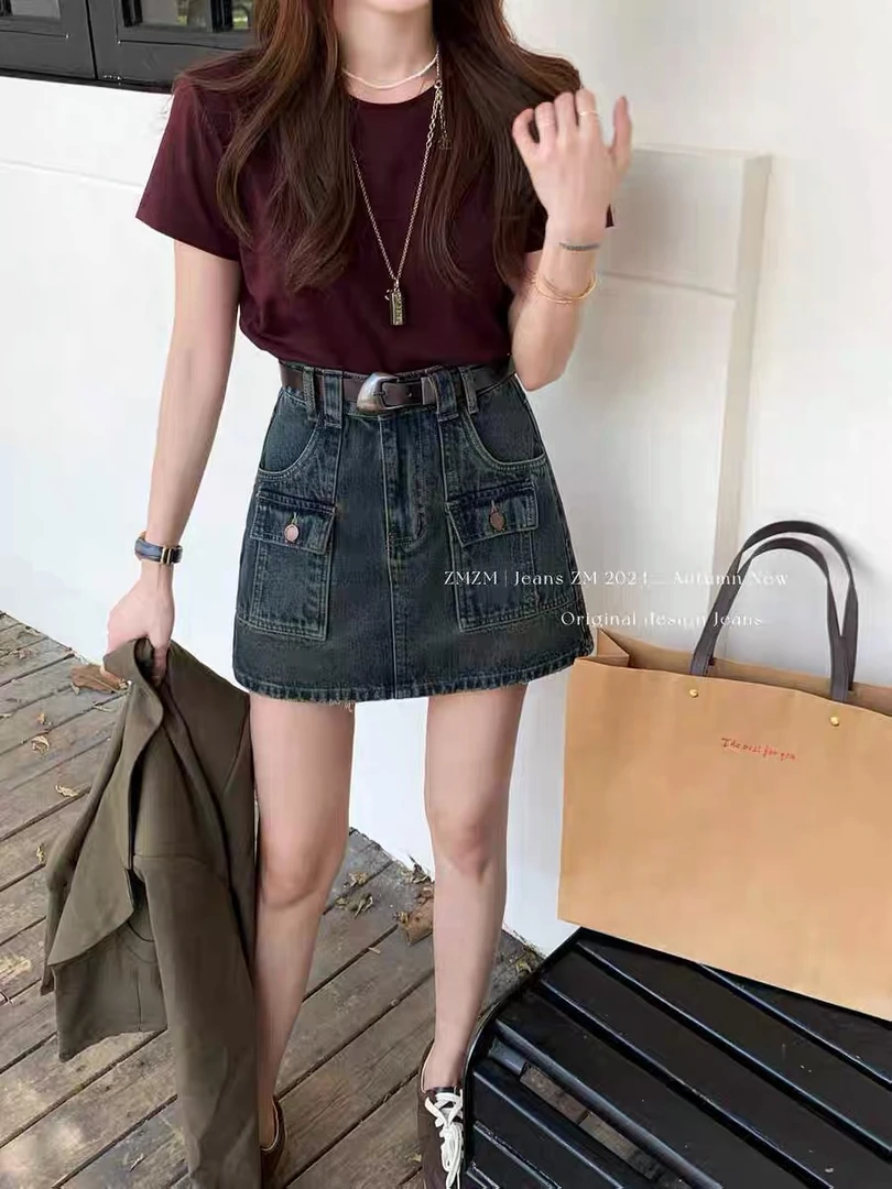 【A1合集】半身裙夏季2025韩版百搭显瘦防走光a字牛仔短裙