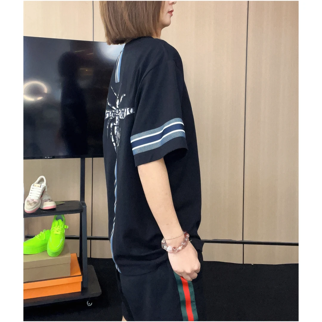 2025夏季新款刺绣短袖男女高端重磅纯棉潮流宽松T恤短袖