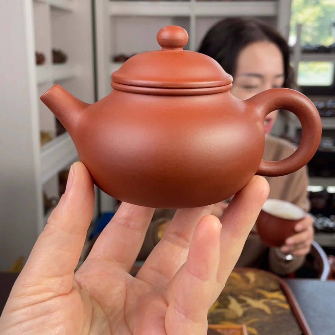 紫砂茶壶红清水矮潘160cc