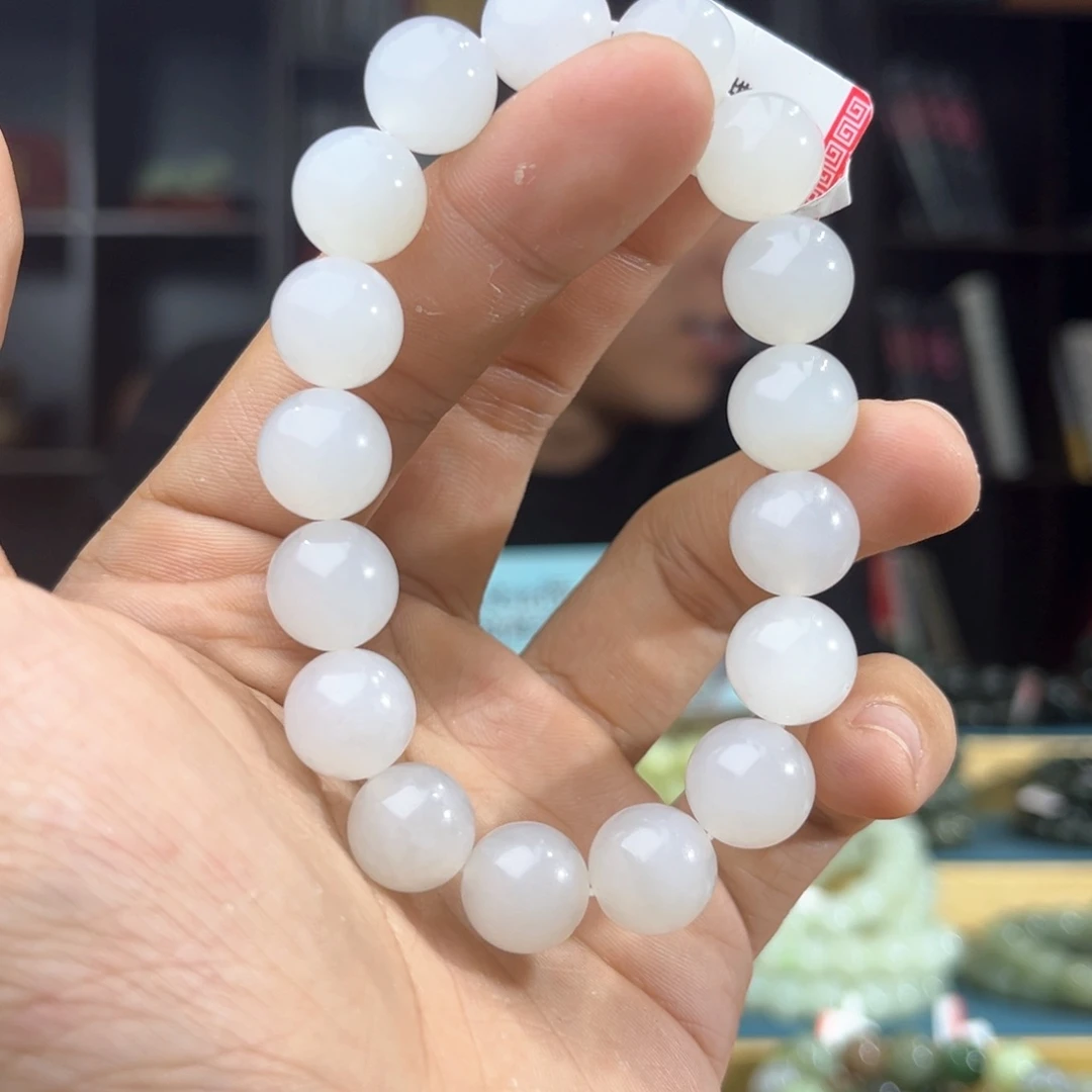 和田玉手串 未镶嵌纯天然和田玉13年新疆且末天泰12