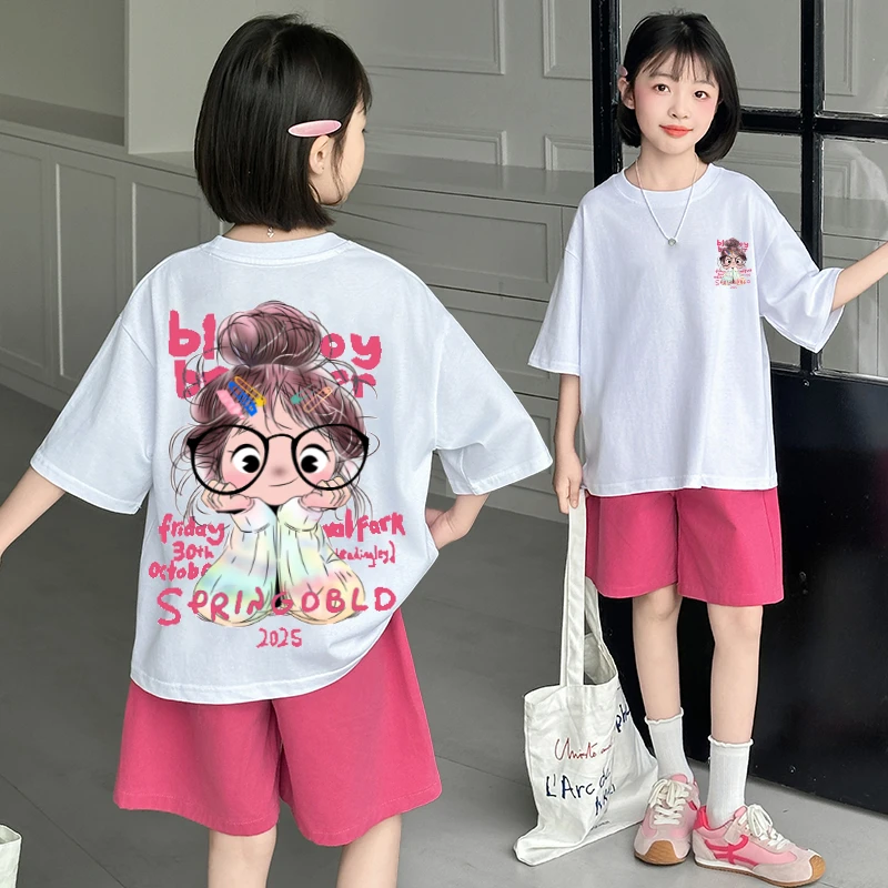 女童套装夏季新款卡通甜美印花薄款时尚百搭韩版可爱两件套宽松