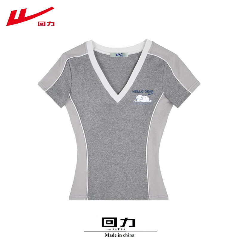 回力棉短袖T恤女修身短款辣妹多巴胺小香风夏装洋气夏季上衣服