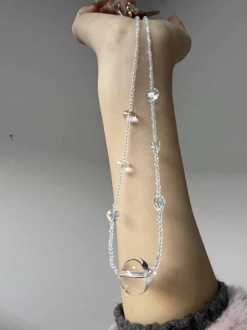 天然白水晶项链666