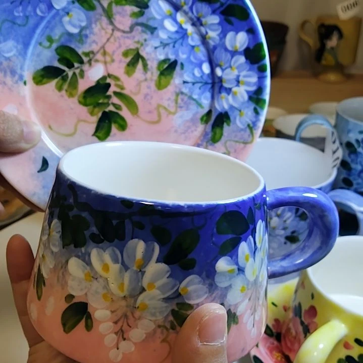 摆件景德镇陶瓷釉下彩咖啡杯