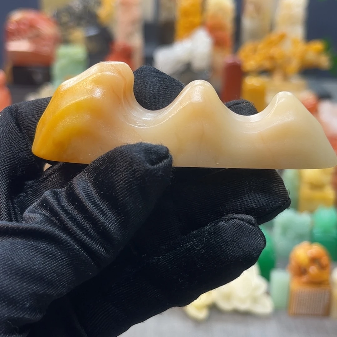 寿山石印石不刻字笔搁641