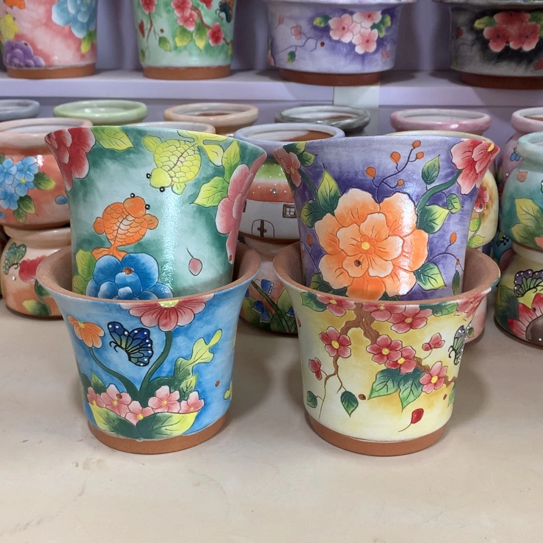 福利花盆，手绘花盆