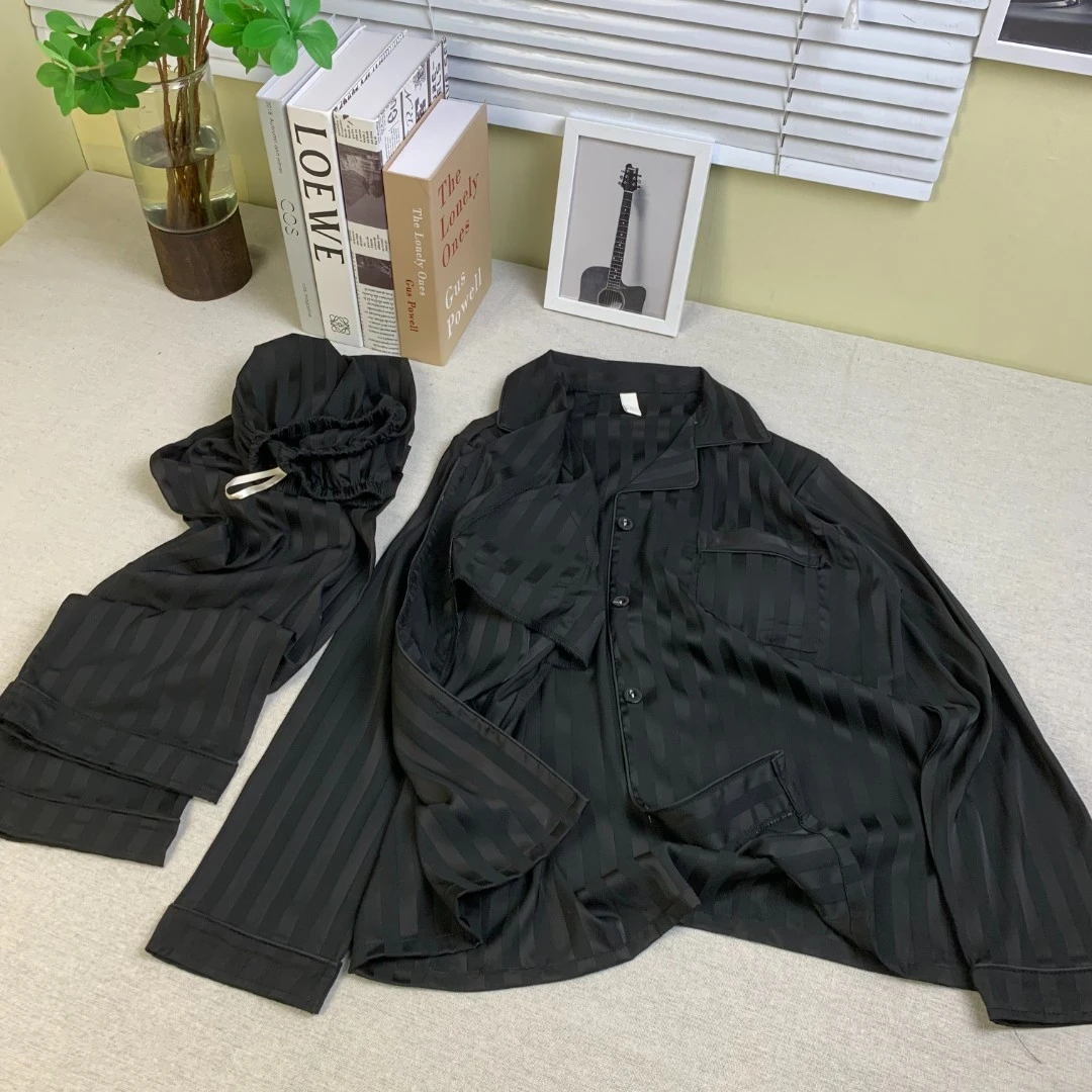 【2号链接】冰丝长袖长裤男款睡衣家居服