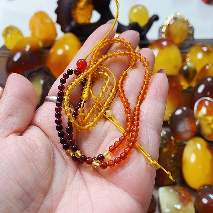 琥珀颈饰未镶嵌叶*风项链