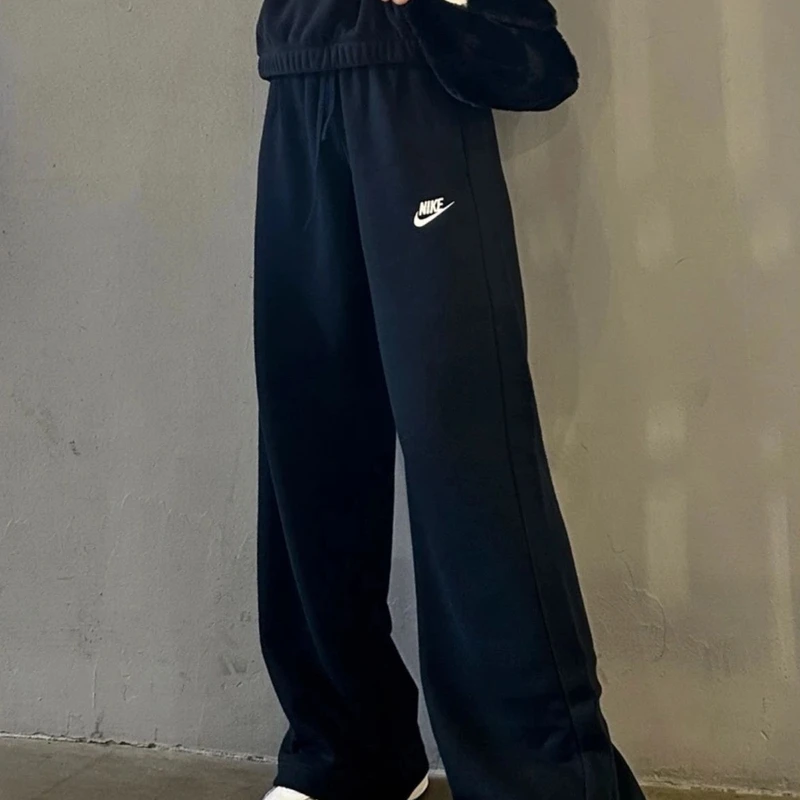 女子春秋薄绒直筒显瘦微宽松百搭运动长裤FB2728-010