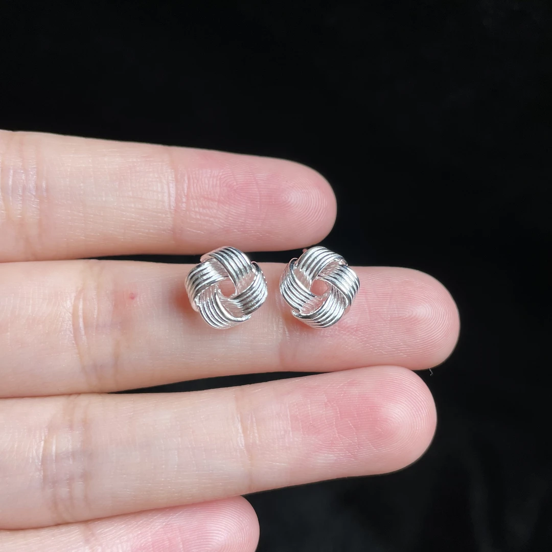 足银银制品 【玉氏珠宝】足银990素面耳钉 ZC0540013