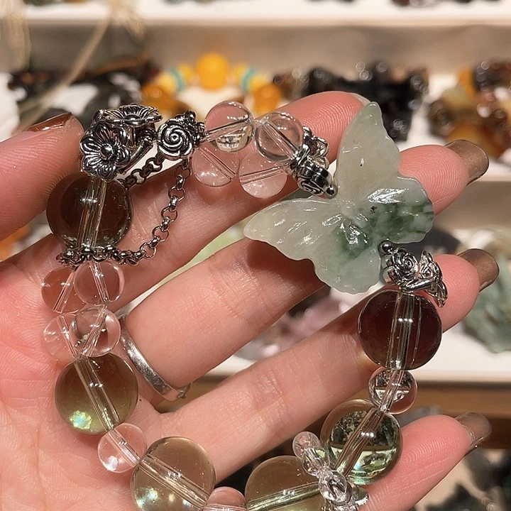 蛇纹石玉合金颈饰