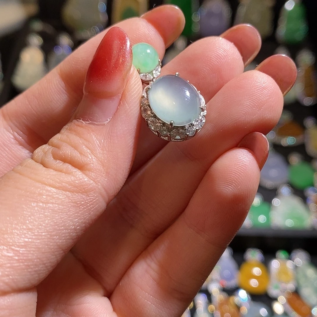 颈饰银S925镶嵌翡翠天然翡翠