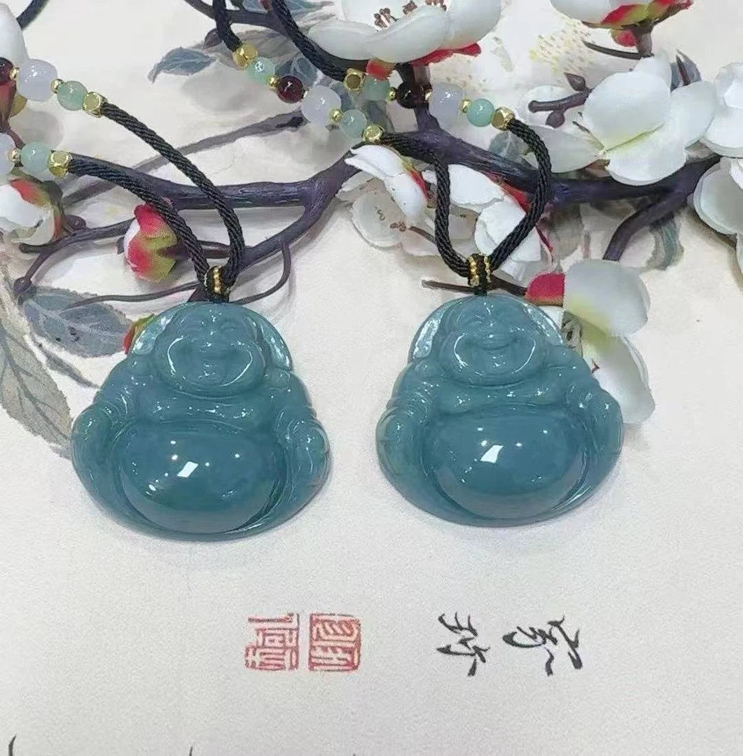 天然翡翠A货佛公（多样性发货发一件）高40-41宽43-45厚10-12送绳