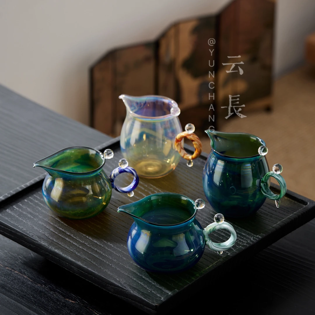 【云长】咏露公道手工吹制玻璃公道杯耐热高温彩色精致分茶器茶道