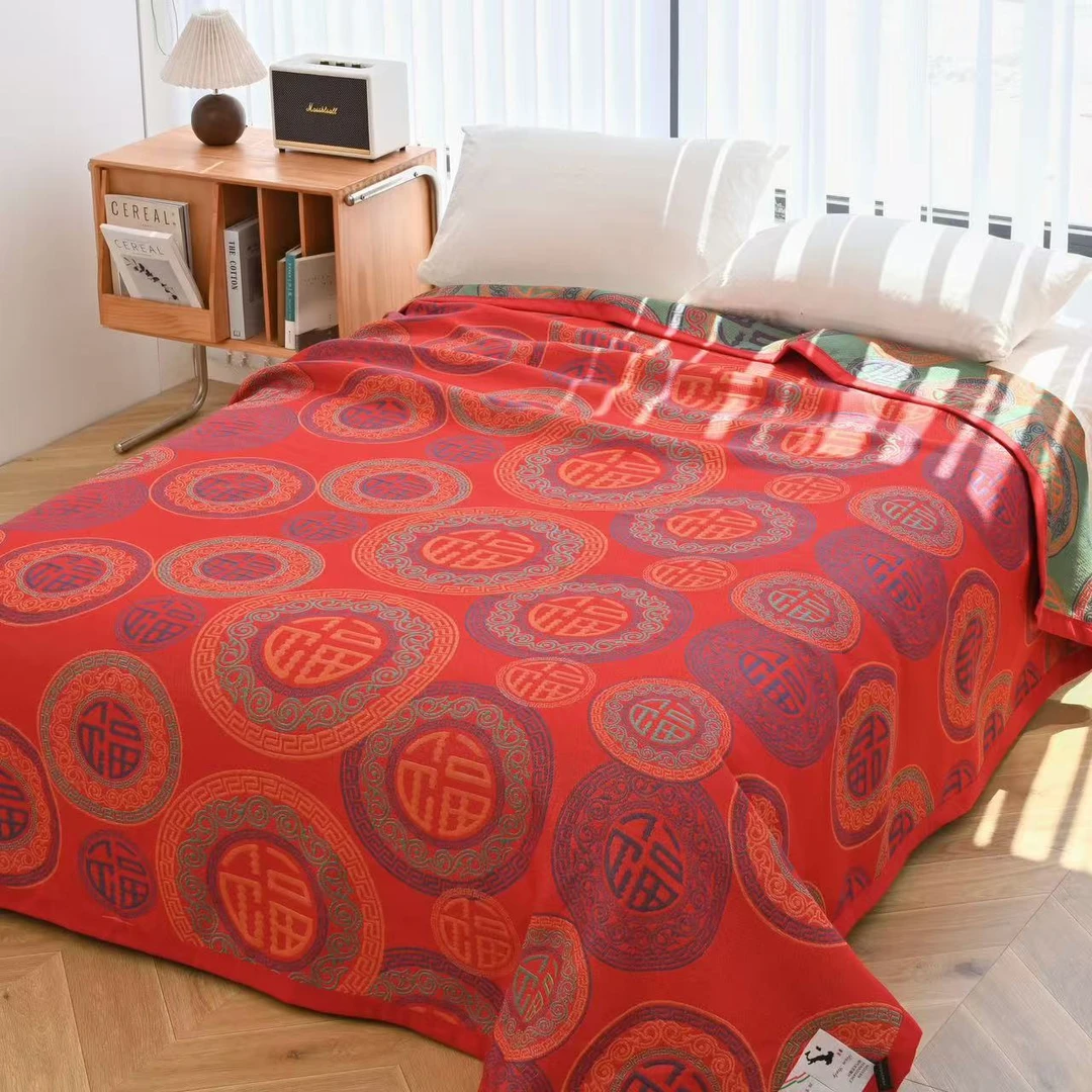 【红福百福】200*230CM匹马棉多功能精梳床盖