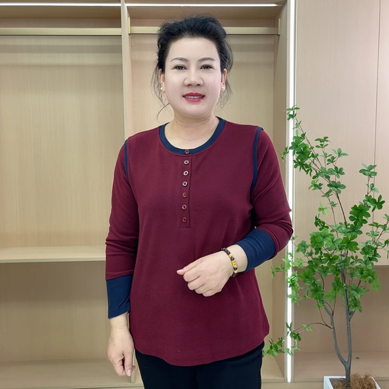 大码圆领拼接小衫GLY2961