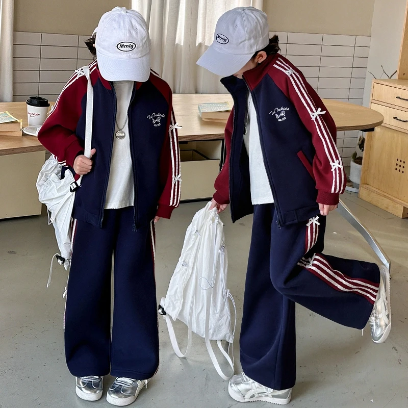 女童春秋套装2025新款6-12岁15岁中大童洋气休闲时尚小女孩两件套