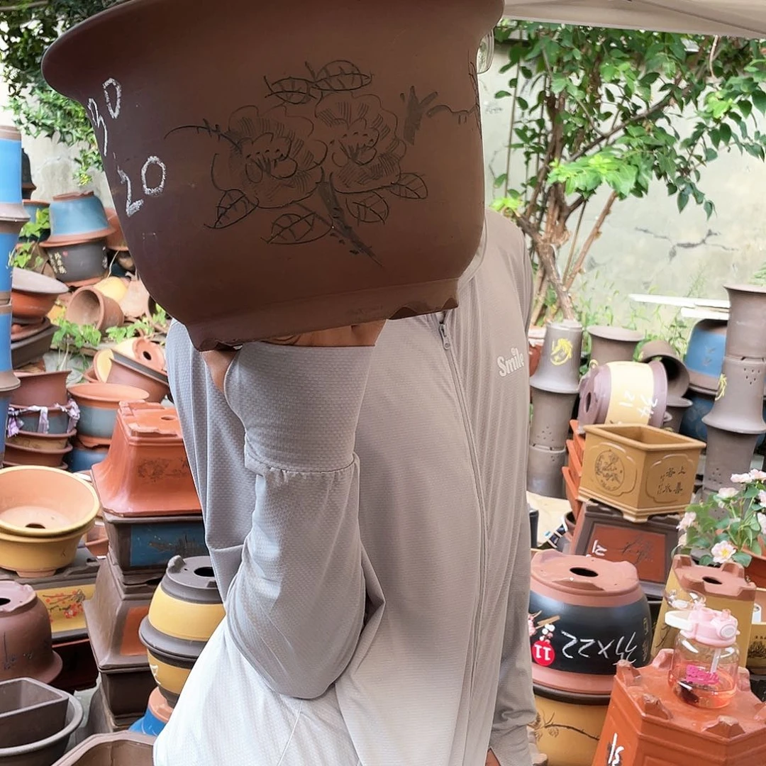 宜兴紫砂花盆30平角金钟