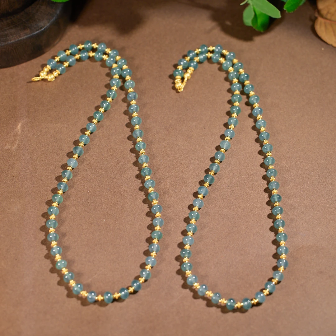 非遗好物分享【玉峰珠宝】翡翠算盘珠项链(多样性发一）XB-J0955