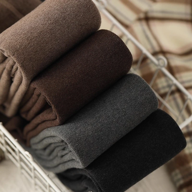 日系加绒加厚平纹打底裤女外穿秋冬保暖显瘦踩脚燕麦白一体连裤袜