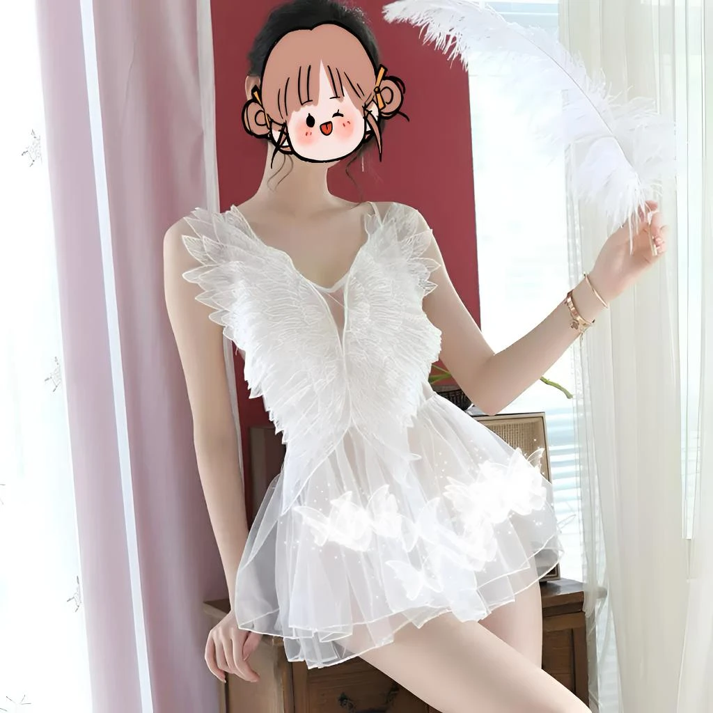 天使之恋2（80-150斤）大码性感法式网纱女神款睡裙1500时尚