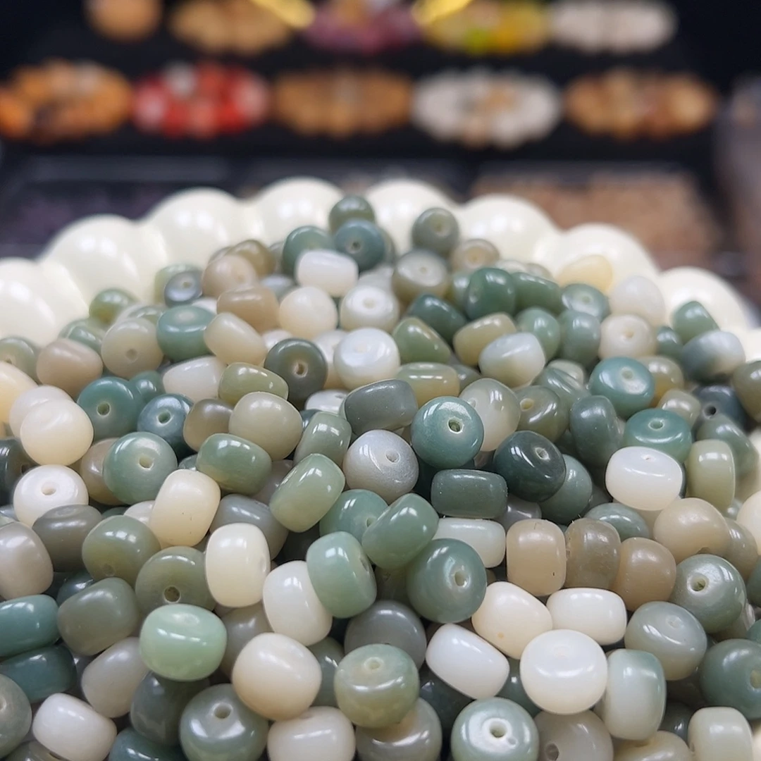 菩提根/象牙果手串微瑕卡9绿色药片200颗