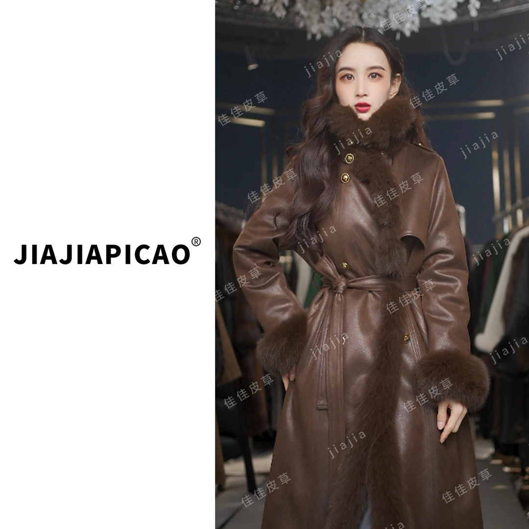 【优雅公式】7103 皮草 冬季新款保暖立领狐狸毛白鹅绒皮草外套