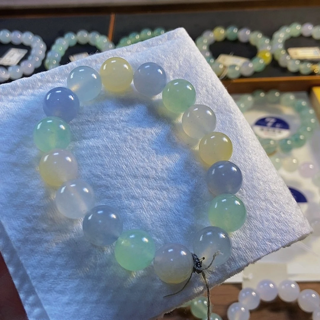 定制翡翠未镶嵌翡翠手串卡12.6