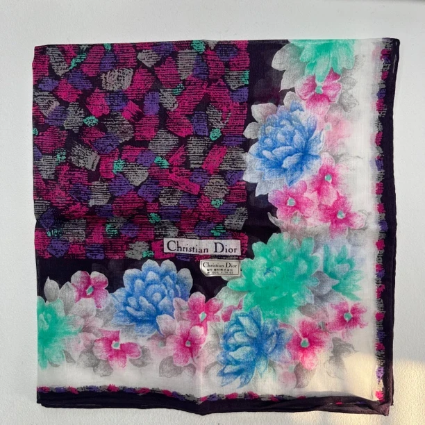 90新 DIOR/迪奥 【六六中古】孤品复古丝巾cp1443尺寸45*45