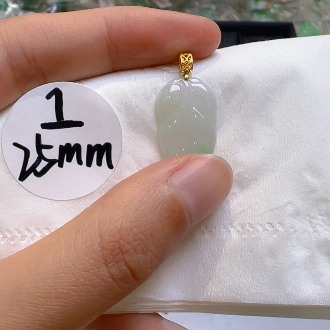 荒***翡翠18K金镶嵌吊坠(不含链)