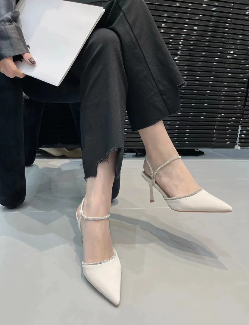 2合集461-516春夏季性感百搭黑色女跟鞋时尚气质细跟高跟尖头浅口